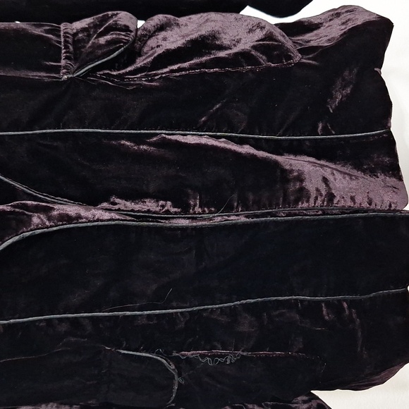 Amaryllis Dark Purple Velvet Romantic Whimsigoth Single Lapel Blazer Jacket XS - Picture 4 of 16